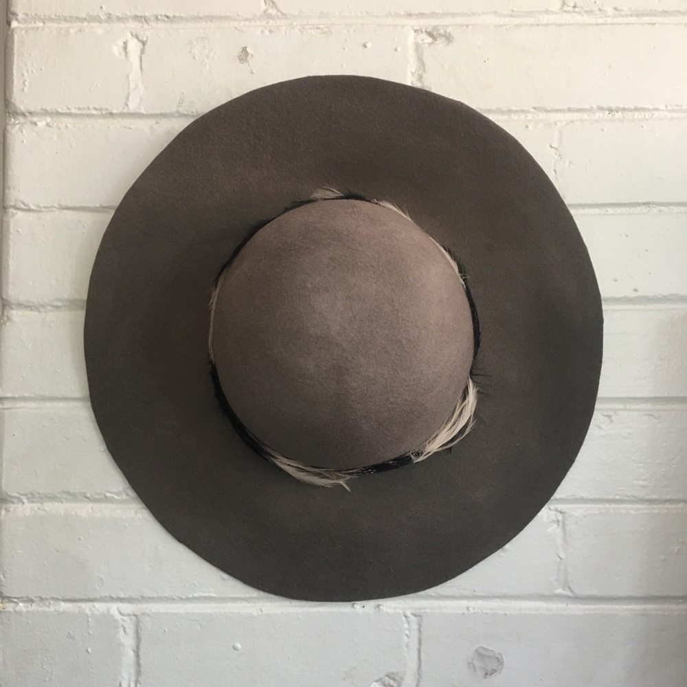 Free People dove grey floppy wide brim hat